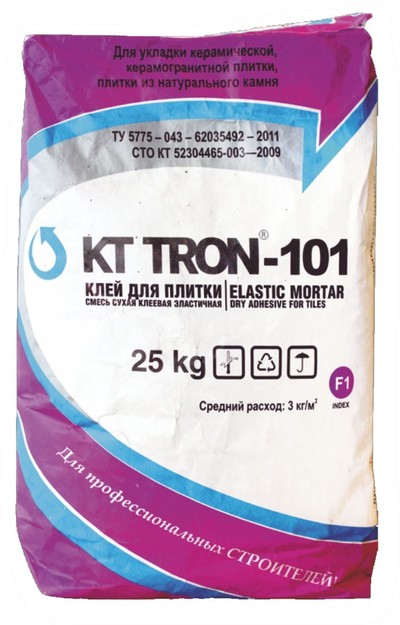 Клей КТтрон-101 для плитки эластичный гидроизоляционный с повышенной в - main